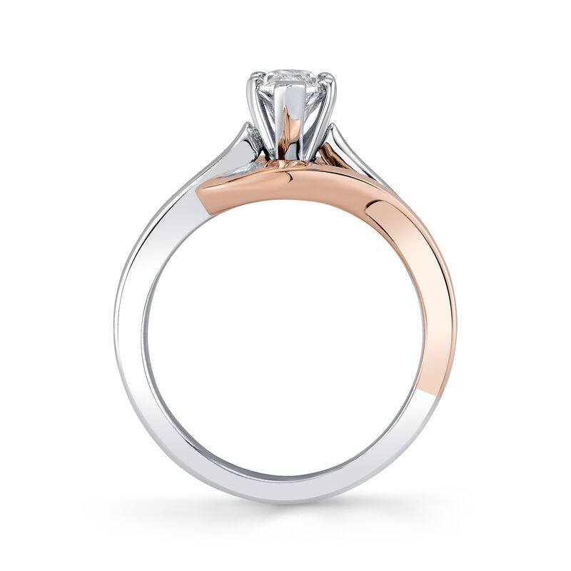 Marquise Natural Diamond 1ctw. Bypass Engagement Ring in 14k White & Rose Gold image number null
